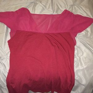 Deep red mixed media blouse- never worn